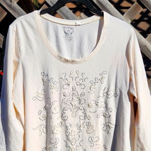 Zenergy by Chico's 3/4 Embellished Shirt